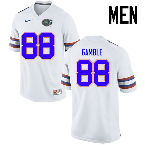 NCAA Florida Gators Kemore Gamble Men's #88 Nike White Stitched Authentic College Football Jersey IPS2464PG